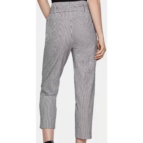 BCBGeneration Striped‎ Belted Cropped Trousers Pant Size 6 - Picture 2 of 10